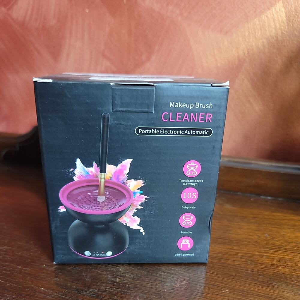 Electric Makeup Brush Cleaner USB-C Auto Cleaner & Dryer 2 Speeds NEW